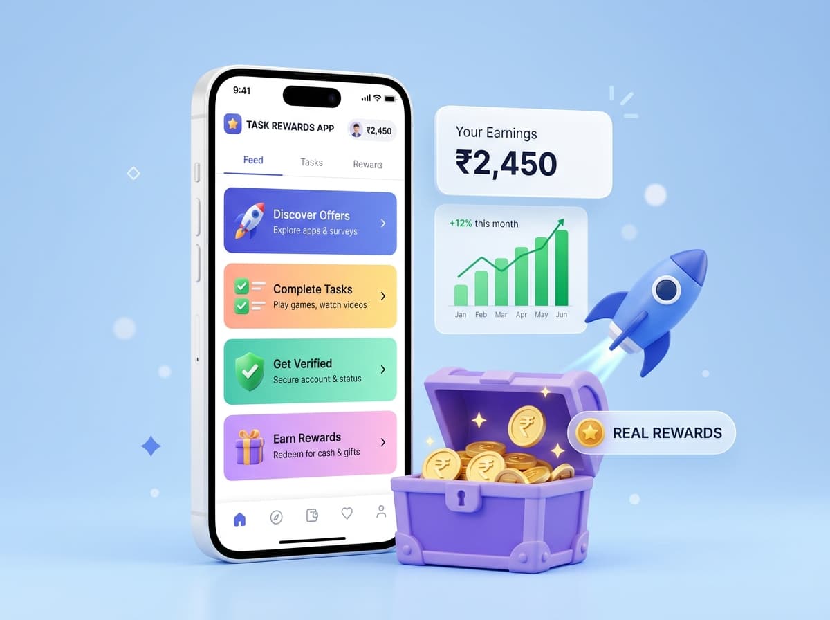 How Funngrow works - discover offers, complete tasks, get verified and earn rewards
